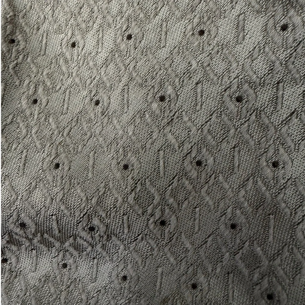 Claude Montana Necktie Vintage Taupe Grey Geometric Diamond Silk Italy Luxury